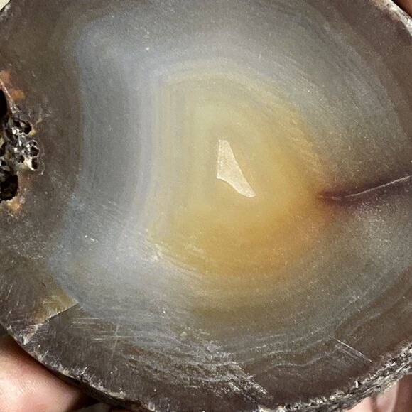 Agate Geode Mineral Crystal Rock Mine Figurine with Pewter Miners & Train Pyrite - Picture 9 of 10